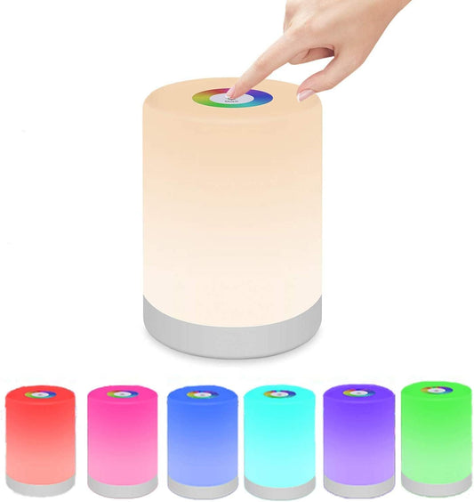 Dimmbare Tragbare LED-Lampe – Farbwechsel Tischlampe mit Touch Steuerung für Gemütliche Beleuchtung