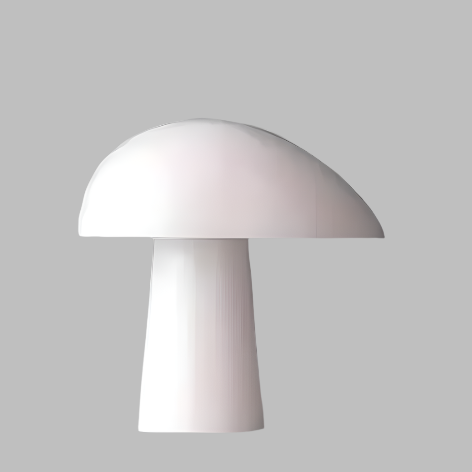 Juno Tischlampe im Pilzdesign – LED-kompatibel, Holz- & Metallmix, skandinavischer Stil, 28 cm