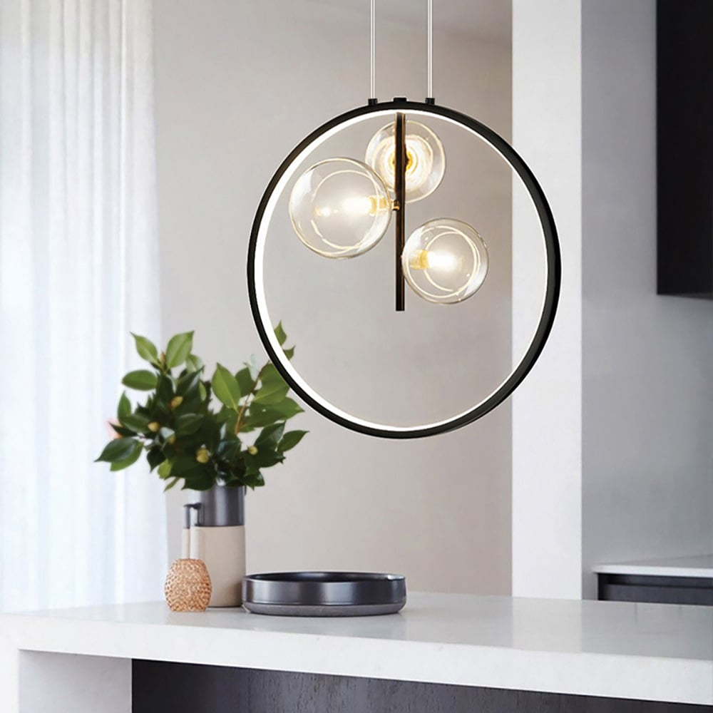 Moderne LED-Pendelleuchte mit Kreis-Design – Minimalistische Hängelampe für Esszimmer, Wohnzimmer & Büro – Geometrische Statement-Beleuchtung