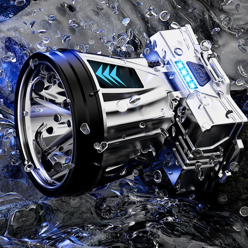 Weitstrahlender LED‑Stirn­scheinwerfer mit Powerbank