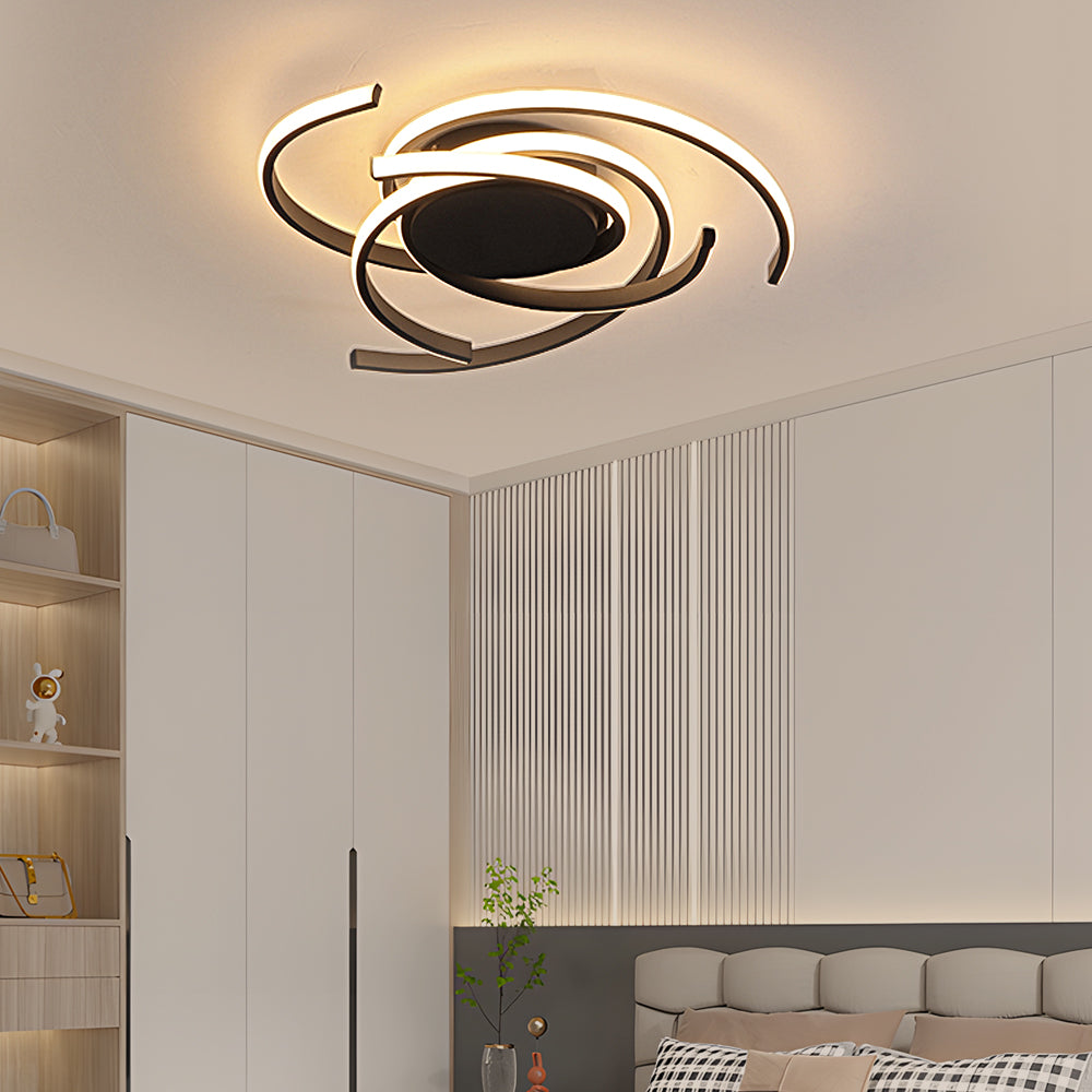 Moderne Deckenleuchte im Wirbel-Design – Eisen LED Deckenlampe zur direkten Montage