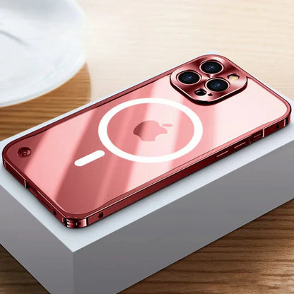 MagSafe-kompatible iPhone-Hülle mit Stoß- & Kratzschutz – Transparenter TPU‑Rand & Hartglasrücken