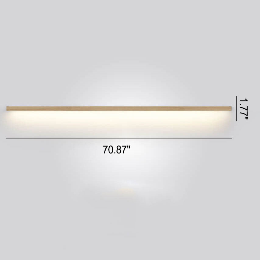 Japanese minimalist wooden strip LED wall lamp