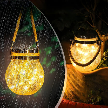 CrackJar Lamp - Crack Ball Glass Jar Garten-Baum-Hängelichter