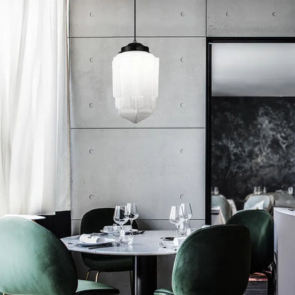Vintage Pendelleuchten Set im Art Déco Stil – Opalglas Hängelampen mit Retro Charme für Küche, Café & Wohnzimmer