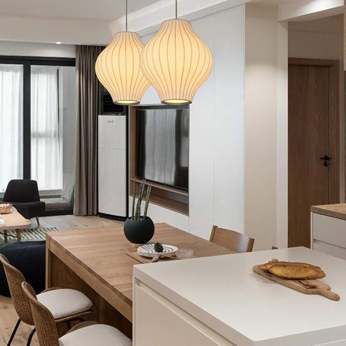 Design-Pendelleuchte im Mid-Century Look – Skulpturale Hängelampe mit Faltenstruktur für Wohnzimmer, Esszimmer & Schlafzimmer