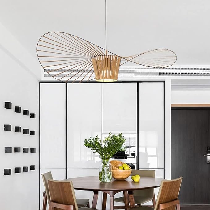 Designer Pendelleuchte mit Flügel-Design – Moderne Drahtlampe für hohe Decken, Treppenhäuser & Lofts