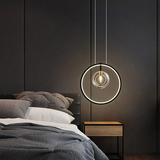 Moderne LED Pendelleuchte im Ringdesign – Kreisförmige Hängelampe für Schlafzimmer, Wohnzimmer & Hotelsuiten