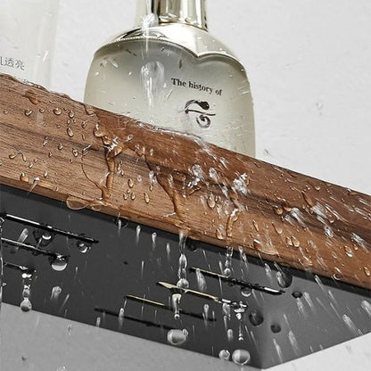 Massivholz Badezimmer-Organizer-Regale ohne Bohren