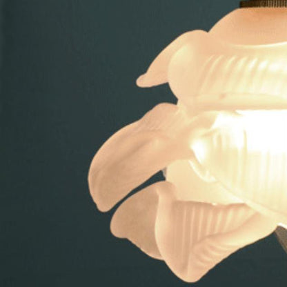 Französische Vintage-Blüten-Glas 1-Licht LED Pendelleuchte