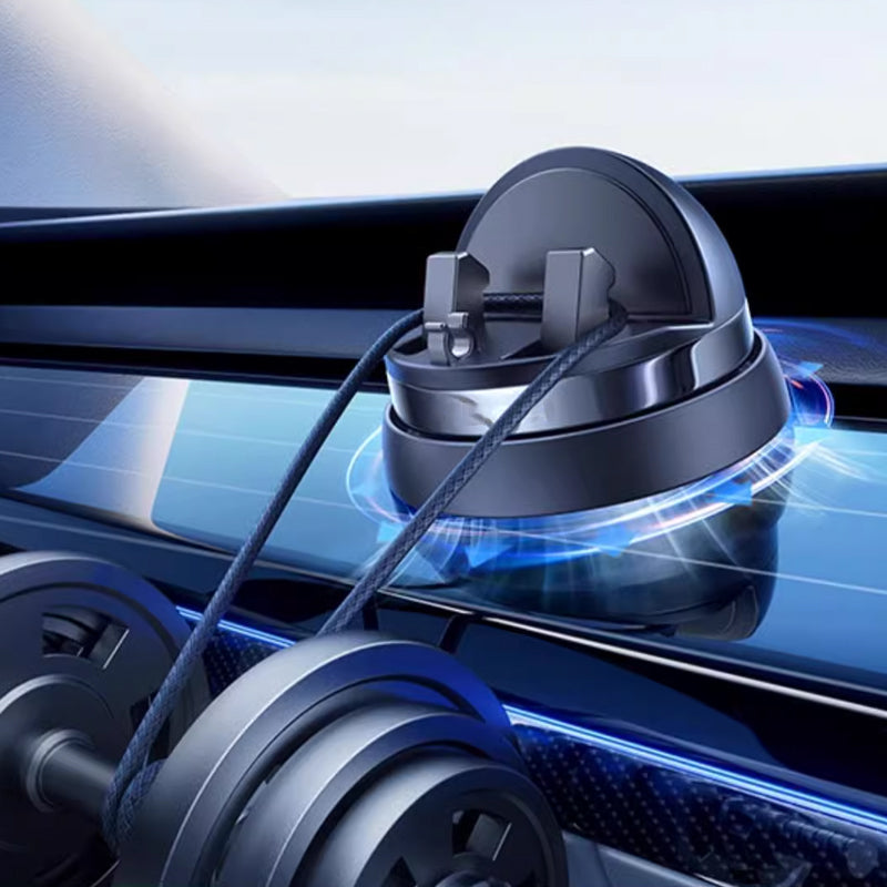 360° Auto‑Smartphone‑Halter mit drehbarem Sockel & wiederverwendbarem Klebepad – Extra Ablagefach