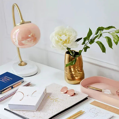 Design-Tischlampe aus Glas und Metall – E27-Fassung, Marshmallow-Stil, warmes Stimmungslicht, Ø28 cm