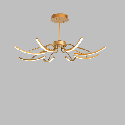 Designer LED Kronleuchter im Ast-Design – Moderne Hängelampe in Gold für Esszimmer, Wohnzimmer & Loft