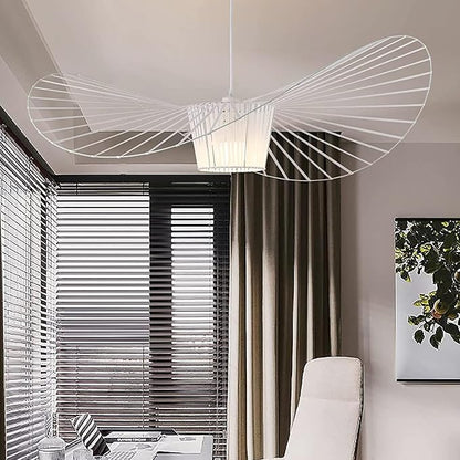 Designer Pendelleuchte mit Flügel-Design – Moderne Drahtlampe für hohe Decken, Treppenhäuser & Lofts