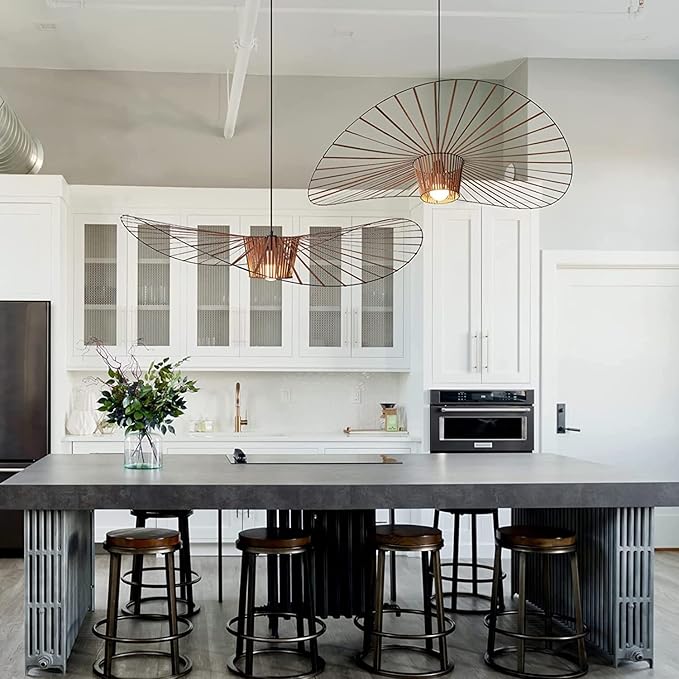 Designer Pendelleuchte mit Flügel-Design – Moderne Drahtlampe für hohe Decken, Treppenhäuser & Lofts