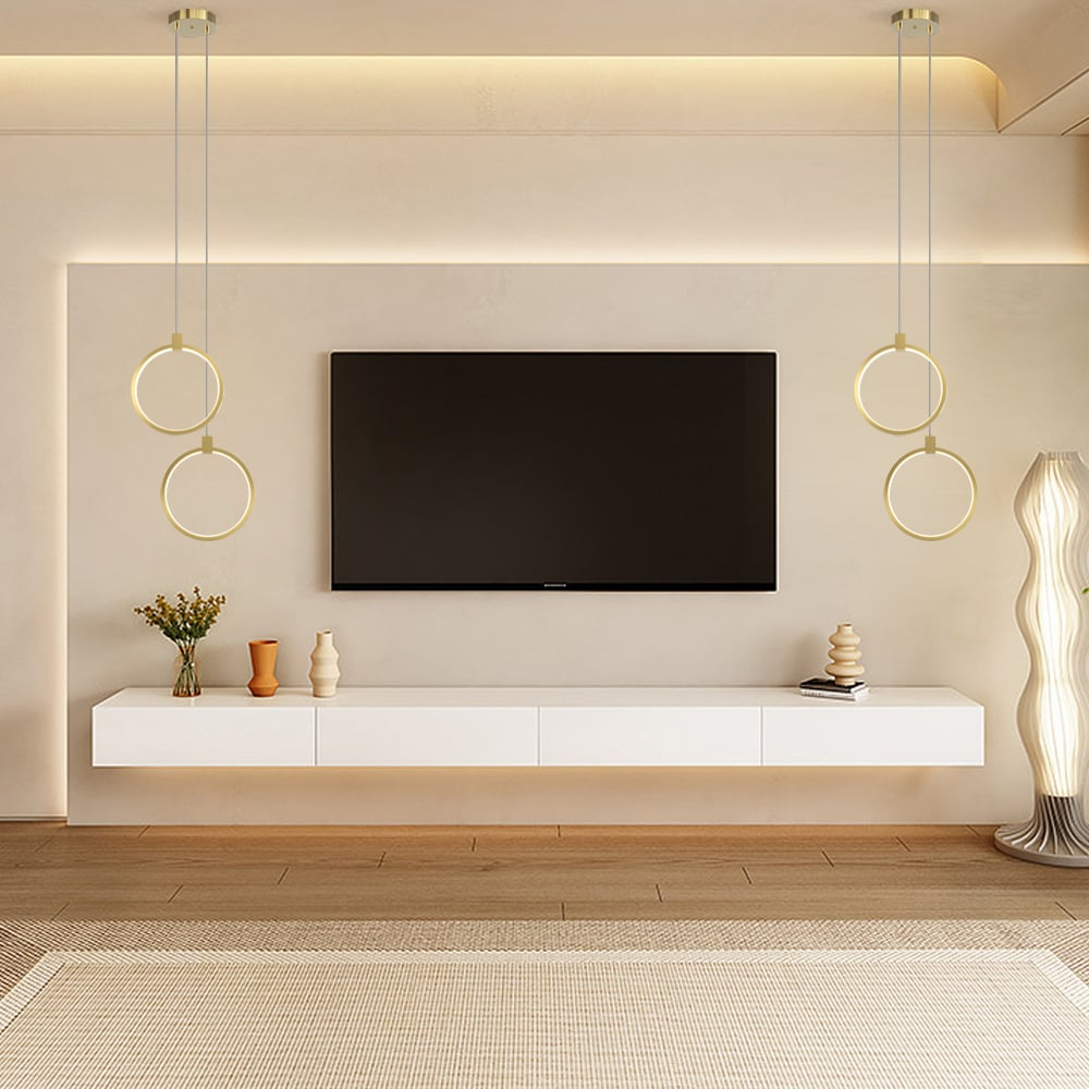 Moderne LED-Pendelleuchte mit Doppelring-Design – Elegante Hängelampe für Wohnzimmer, Esszimmer & Schlafzimmer – Minimalistisch & Luxuriös