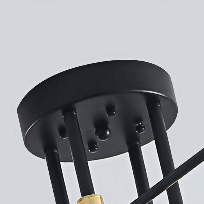 Moderne Sputnik-Deckenleuchte mit 8 Armen – Designlampe in Schwarz-Gold für Wohnzimmer, Esszimmer & Flur