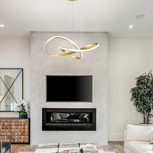 Moderne LED-Pendelleuchte mit Infinity-Design – Designer Hängelampe für Esszimmer, Wohnzimmer & Büro – Skulpturale Statement-Beleuchtung