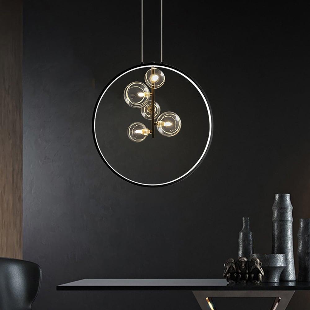 Moderne LED-Pendelleuchte mit Kreis-Design – Minimalistische Hängelampe für Esszimmer, Wohnzimmer & Büro – Geometrische Statement-Beleuchtung