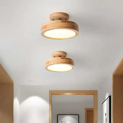 Moderne LED-Deckenleuchte aus Holz – Quinn Deckenlampe für Wohnzimmer, Flur, Schlafzimmer und Esszimmer