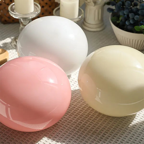 Design-Tischlampe aus Glas und Metall – E27-Fassung, Marshmallow-Stil, warmes Stimmungslicht, Ø28 cm