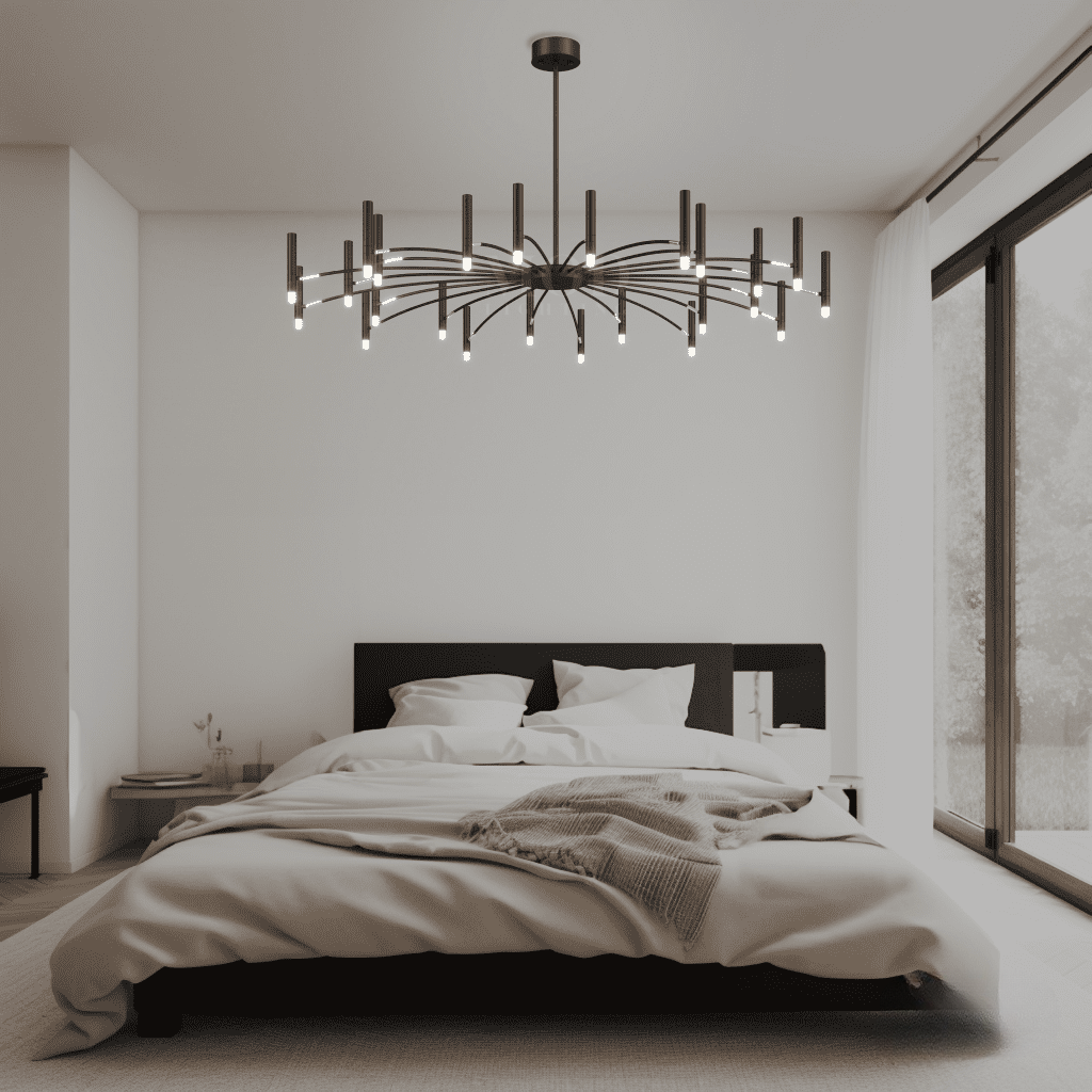 Moderne LED-Deckenleuchte im Spinnennetz-Design – Verstellbarer Kronleuchter mit 16 Armen für Wohnzimmer, Loft oder Esszimmer