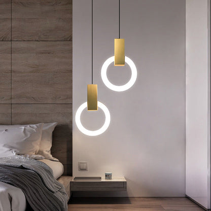 Moderne LED Ring Pendelleuchte – Goldene Hängelampe im minimalistischen Design für Esszimmer & Wohnzimmer