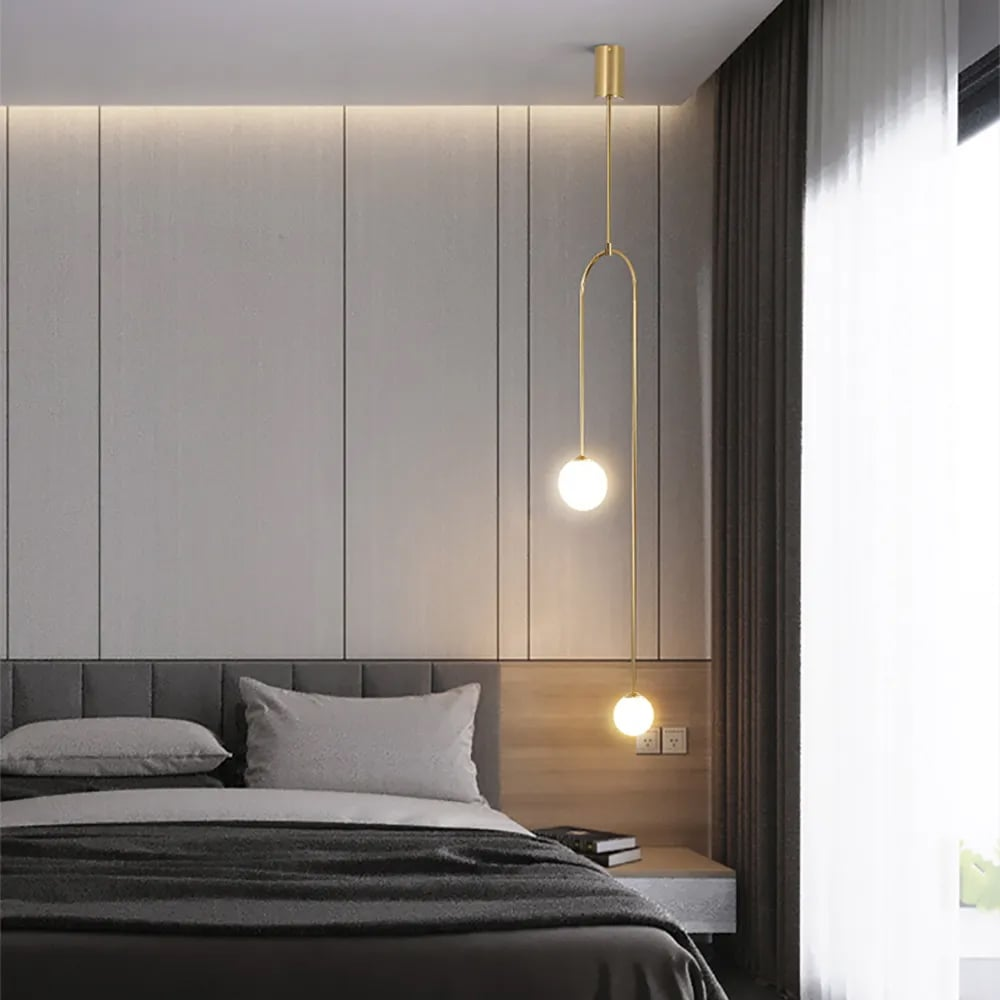 Asymmetrische Pendelleuchte mit Doppel-Kugeldesign – Elegante Hängelampe für Schlafzimmer, Wohnzimmer & moderne Interiors – Minimalistisch & Luxuriös