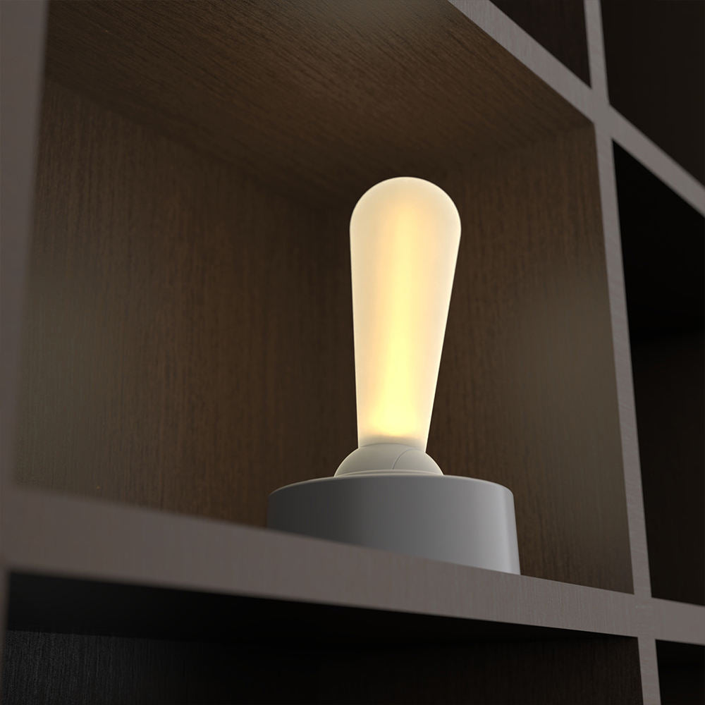 Retro table lamp with toggle switch – Rechargeable LED light in minimalist design with touch function and two brightness levels
