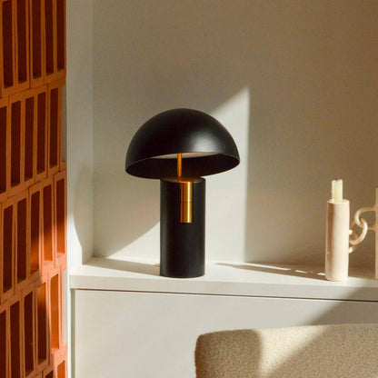 Minimalist designer table lamp for office & living room – metal, half-dome design, modern ambient light, elegant industrial look