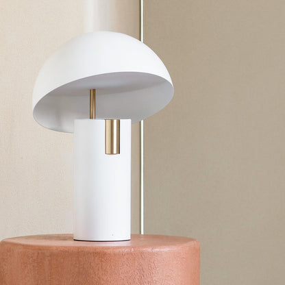Minimalist designer table lamp for office & living room – metal, half-dome design, modern ambient light, elegant industrial look