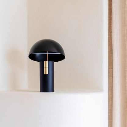 Minimalist designer table lamp for office & living room – metal, half-dome design, modern ambient light, elegant industrial look