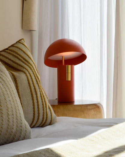 Minimalist designer table lamp for office & living room – metal, half-dome design, modern ambient light, elegant industrial look