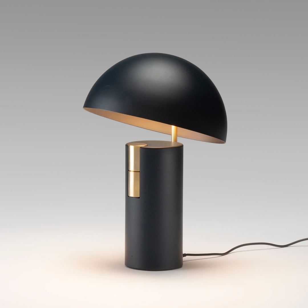 Minimalist designer table lamp for office & living room – metal, half-dome design, modern ambient light, elegant industrial look