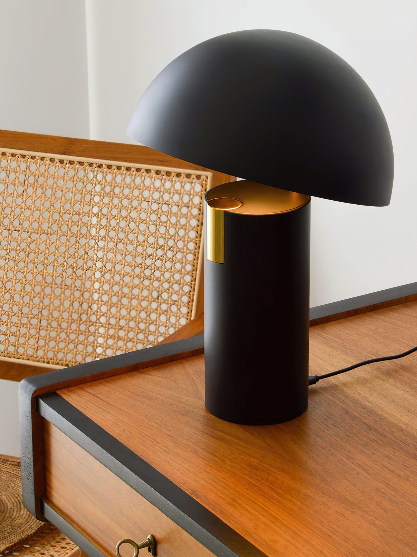 Minimalist designer table lamp for office & living room – metal, half-dome design, modern ambient light, elegant industrial look