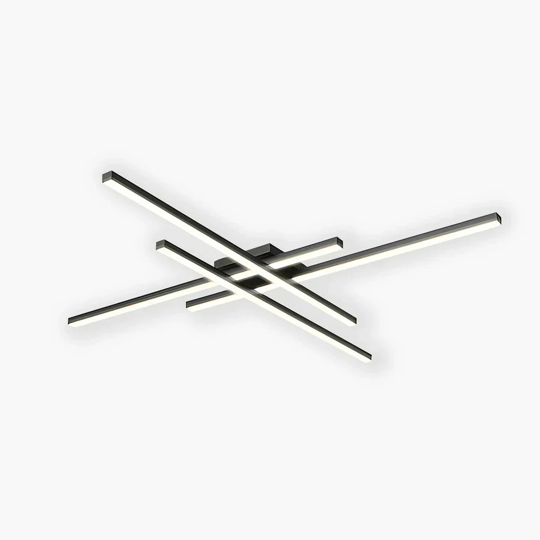 Moderne LED Deckenleuchte im Linien-Design – Kreuzförmige Deckenlampe für Wohnzimmer, Büro & Loft