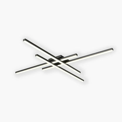 Moderne LED Deckenleuchte im Linien-Design – Kreuzförmige Deckenlampe für Wohnzimmer, Büro & Loft