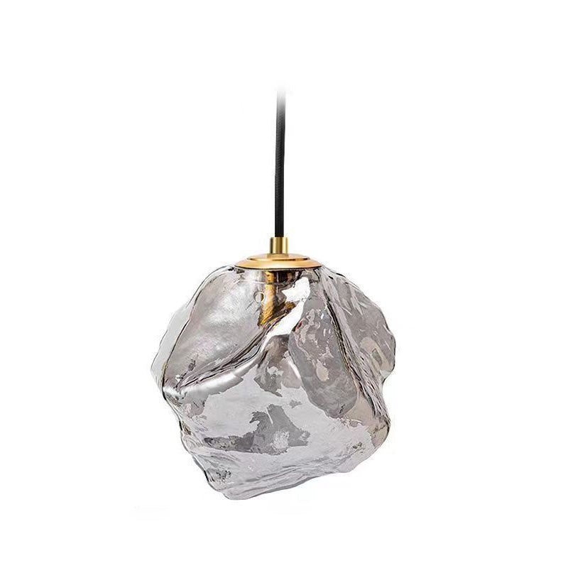 Modern Minimalist Metall Glas Eiswürfel 1-Licht Pendelleuchte für Nachtisch