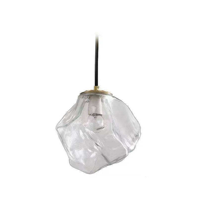 Modern Minimalist Metall Glas Eiswürfel 1-Licht Pendelleuchte für Nachtisch