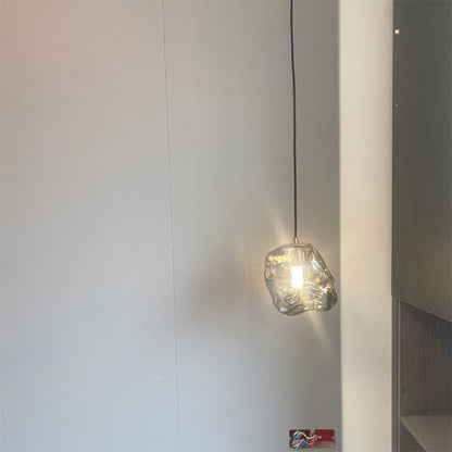 Modern Minimalist Metall Glas Eiswürfel 1-Licht Pendelleuchte für Nachtisch