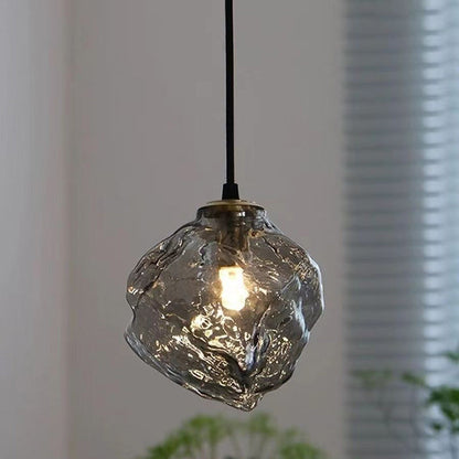 Modern Minimalist Metall Glas Eiswürfel 1-Licht Pendelleuchte für Nachtisch