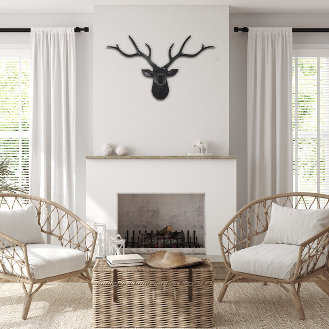 3D Nordischer Hirschkopf Wandhalter 78cm