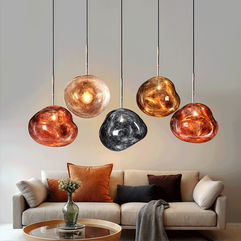 Designer Glaspendelleuchte – Mehrflammige Hängeleuchte im Cluster-Look für Wohnzimmer & Esszimmer