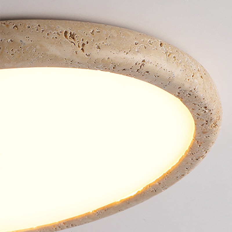 Moderne Deckenleuchte mit Naturstein-Rahmen – Flache LED Aufbaulampe für Schlafzimmer, Wohnzimmer & Flur