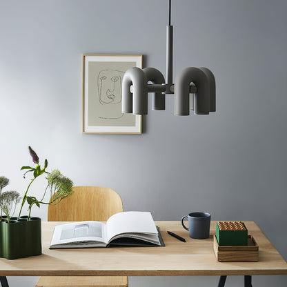 Moderne Designer-Hängelampe mit skulpturalem Rohr-Design – Eyecatcher für Wohnzimmer, Loft & Essbereich – Kreative Deckenleuchte mit Industrial-Touch