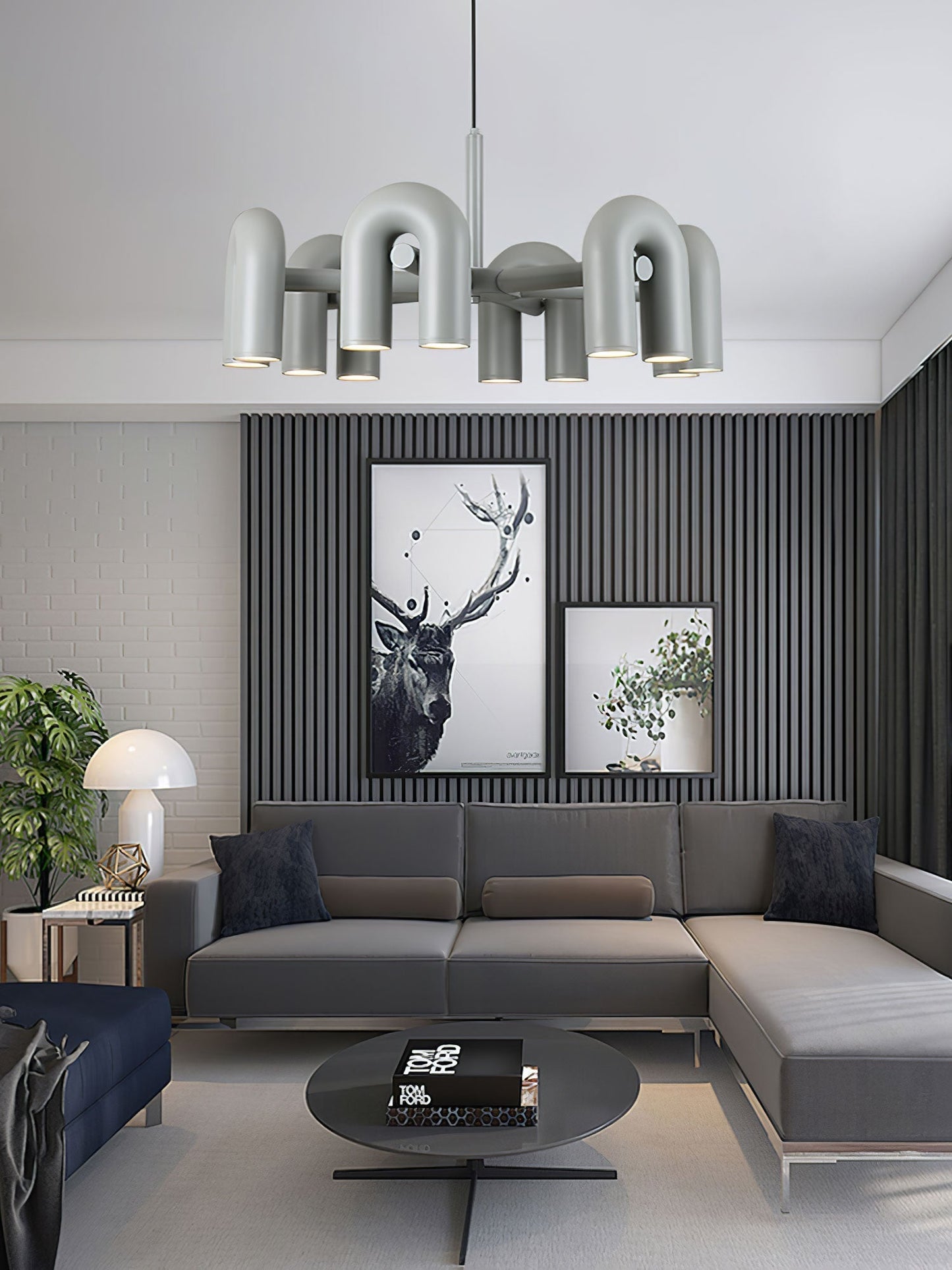 Moderne Designer-Hängelampe mit skulpturalem Rohr-Design – Eyecatcher für Wohnzimmer, Loft & Essbereich – Kreative Deckenleuchte mit Industrial-Touch