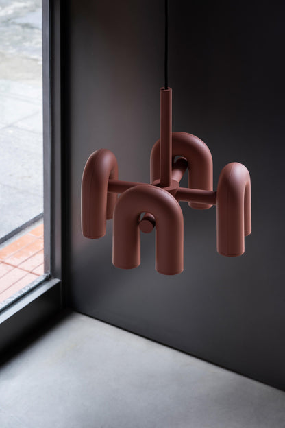 Moderne Designer-Hängelampe mit skulpturalem Rohr-Design – Eyecatcher für Wohnzimmer, Loft & Essbereich – Kreative Deckenleuchte mit Industrial-Touch