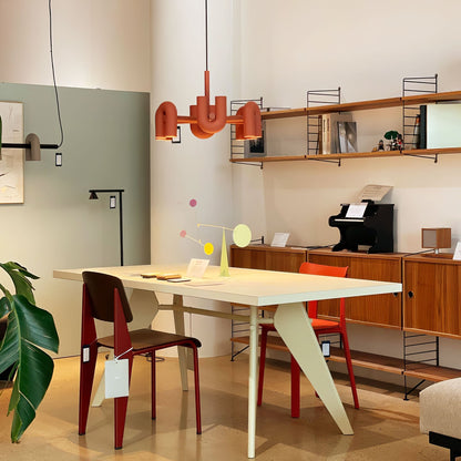 Moderne Designer-Hängelampe mit skulpturalem Rohr-Design – Eyecatcher für Wohnzimmer, Loft & Essbereich – Kreative Deckenleuchte mit Industrial-Touch