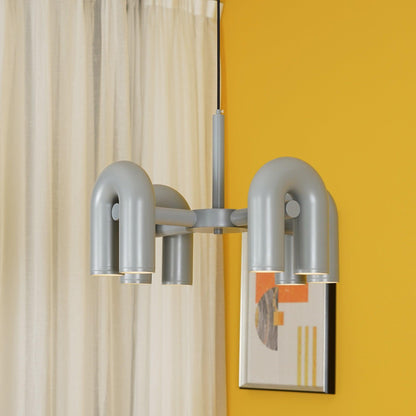 Moderne Designer-Hängelampe mit skulpturalem Rohr-Design – Eyecatcher für Wohnzimmer, Loft & Essbereich – Kreative Deckenleuchte mit Industrial-Touch