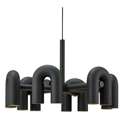 Moderne Designer-Hängelampe mit skulpturalem Rohr-Design – Eyecatcher für Wohnzimmer, Loft & Essbereich – Kreative Deckenleuchte mit Industrial-Touch